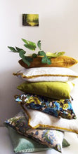 Load image into Gallery viewer, VINTAGE FLORAL VELVET, BLUE/GREEN/IVORY    SOLD BY THE YARD