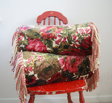 Load image into Gallery viewer, FLORAL VINTAGE VELVET, RED/BROWN. BOLSTER