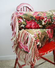 Load image into Gallery viewer, FLORAL VINTAGE VELVET, RED/BROWN. BOLSTER
