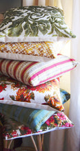 Load image into Gallery viewer, FLORAL VINTAGE VELVET, RED/BROWN. BOLSTER