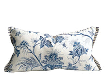 Load image into Gallery viewer, Chinoiserie Floral in Blue by Mark Sykes for Schumacher, 11x21 inches, lumbar, ready to ship