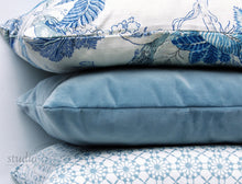 Load image into Gallery viewer, FRENCH BLUE COTTON VELVET LUMBAR