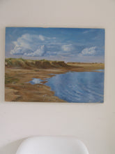Load image into Gallery viewer, VINTAGE BEACH SCENE PAINTING, LOW TIDE