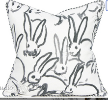 Load image into Gallery viewer, BUNNY HUTCH SQUARE PILLOW COVER, BLACK