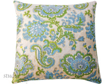 Load image into Gallery viewer, VINTAGE FLORAL VELVET, BLUE/GREEN/IVORY, CUSTOM SIZES AVAILABLE