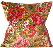 Load image into Gallery viewer, FLORAL VINTAGE VELVET, RED/BROWN.    CUSTOM SIZES