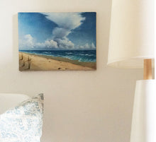 Load image into Gallery viewer, VINTAGE BEACH SCENE PAINTING