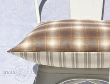 Load image into Gallery viewer, BROWN PLAID WOOL PILLOW COVER
