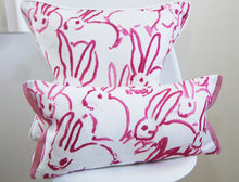 Load image into Gallery viewer, Bunny Hutch in Pink, Hunt Slonem, Lumbar pillow cover, 11X17 inches, Lee Jofa, Studio Tullia, ready tp ship