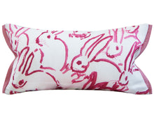 Load image into Gallery viewer, Bunny Hutch in Pink, Hunt Slonem, Lumbar pillow cover, 11X17 inches, Lee Jofa, Studio Tullia, ready tp ship
