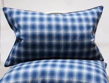 Load image into Gallery viewer, BLUE PLAID PILLOW COVER