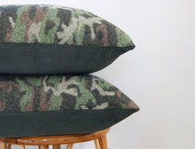 Load image into Gallery viewer, Camo Wool Pillow Cover - made in Oregon - rustic - cabin - decorative pillow cover - 20x20 inches