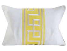 Load image into Gallery viewer, Schumacher Pillow Cover, Octavious trim, yellow and white, 14x20 inches, lumbar, studio tullia,  ready to ship