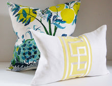Load image into Gallery viewer, Schumacher Pillow Cover, Octavious trim, yellow and white, 14x20 inches, lumbar, studio tullia,  ready to ship