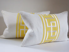 Load image into Gallery viewer, Schumacher Pillow Cover, Octavious trim, yellow and white, 14x20 inches, lumbar, studio tullia,  ready to ship