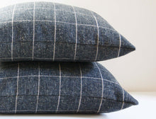 Load image into Gallery viewer, Rockport Charcoal, Gray and White Pillow Cover, 20x20 inches, grid, check,  ready to ship