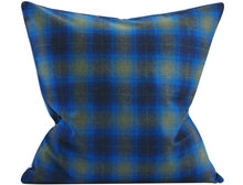 Load image into Gallery viewer, Plaid Pillow Cover, Wool pillow cover, Umatilla plaid, teal,olive and navy, 19x19 inches, Studio Tullia, decorative pillow cover
