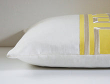 Load image into Gallery viewer, Schumacher Pillow Cover, Octavious trim, yellow and white, 14x20 inches, lumbar, studio tullia,  ready to ship