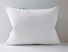 Load image into Gallery viewer, Japanese embroidered Pillow Cover, hand sewn, folk art, embroidered arts, decorative pillow cover, lumbar, landscape, ready to ship