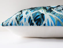 Load image into Gallery viewer, Japanese embroidered Pillow Cover, hand sewn, folk art, embroidered arts, decorative pillow cover, lumbar, landscape, ready to ship