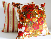 Load image into Gallery viewer, Vintage French striped Pillow Cover, silk, gold and red, 20x20 inches, ready to ship