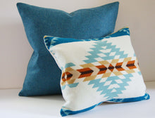 Load image into Gallery viewer, Pacific Blue Pillow Cover, 19x19 inches, decorative pillow cover, wool blend, Studio Tullia