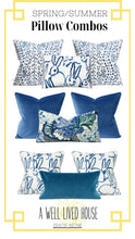 Load image into Gallery viewer, Les Touches, Embroidered, Canton Blue, various lumbar sizes,Lumbar, Pillow Cover, Studio Tullia, made to order