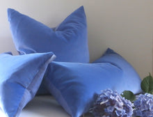 Load image into Gallery viewer, Periwinkle Blue, Decorative pillow cover, Velvet Pillow Cover, cotton velvet, ready to ship