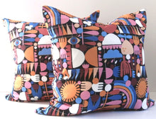 Load image into Gallery viewer, Lisa Congdon pillow cover, 19x19 inches, grid shapes black, mid century modern, decorative pillow cover, ready to ship