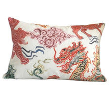 Load image into Gallery viewer, Dragon Pillow Cover, 13x19 inches, animal print, tiger print, Josef Frank, ready to ship