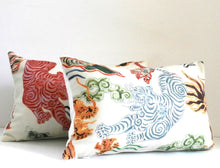 Load image into Gallery viewer, Dragon Pillow Cover, 11x17 inches, animal print, tiger print, Josef Frank, ready to ship