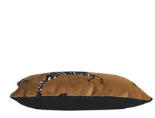 Load image into Gallery viewer, Yellow and Black Velvet Fabric with Zebras, Modern Animal Velvet Fabric,  Animal Velvet Pillow Covers, 11x17 inch lumbar, ready to ship