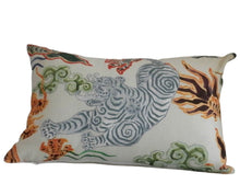 Load image into Gallery viewer, Dragon Pillow Cover, 11x17 inches, animal print, tiger print, Josef Frank, ready to ship
