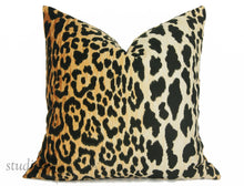 Load image into Gallery viewer, Leopard Velvet Pillow, Decorative Pillow Cover, 17,  19,  20, 22, 24 inch, animal print, jamil natural, ready to ship