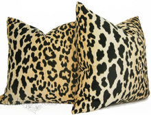 Load image into Gallery viewer, Leopard Velvet Pillow, Decorative Pillow Cover, 17,  19,  20, 22, 24 inch, animal print, jamil natural, ready to ship