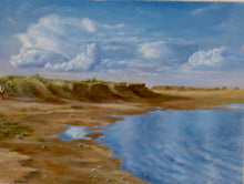 Load image into Gallery viewer, VINTAGE BEACH SCENE PAINTING, LOW TIDE