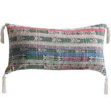 Load image into Gallery viewer, GUATEMALAN TASSEL STATEMENT PILLOW COVER, 14x33 inches