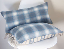 Load image into Gallery viewer, BLUE AND GREY WOOL PILLOW COVER