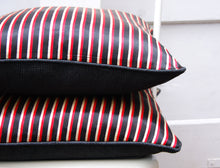 Load image into Gallery viewer, STRIPED SILK, ASIAN TEXTILE,   PILLOW COVER, 17x17 inches