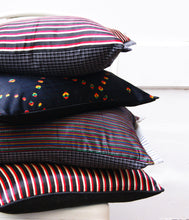 Load image into Gallery viewer, STRIPED SILK, ASIAN TEXTILE,   PILLOW COVER, 17x17 inches