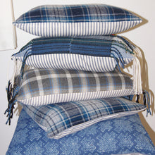 Load image into Gallery viewer, GREY AND BLUE WOOL LUMBAR