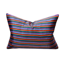 Load image into Gallery viewer, STRIPED SILK LUMBAR PILLOW COVER