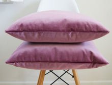 Load image into Gallery viewer, MAUVE LILAC VELVET PILLOW COVER