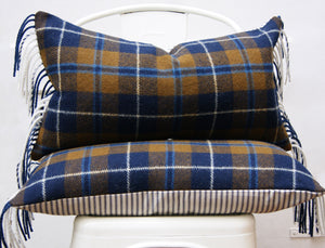 PLAID WOOL PILLOW COVER, 16x26 inches, ready to ship