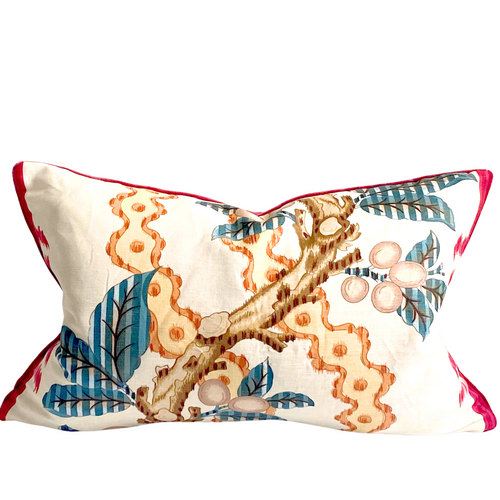 Josselyn, Madder Clay,  Pillow Cover, Lumbar, Studio Tullia, Brunschwig & Fils, Designer Pillow, 13x22 inches,  ready to ship
