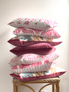 Josselyn, Madder Clay,  Pillow Cover, Lumbar, Studio Tullia, Brunschwig & Fils, Designer Pillow, 13x22 inches,  ready to ship