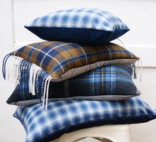 Load image into Gallery viewer, BLUE PLAID PILLOW COVER 16X16