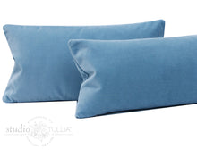 Load image into Gallery viewer, FRENCH BLUE COTTON VELVET LUMBAR