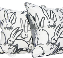 Load image into Gallery viewer, BUNNY HUTCH SQUARE PILLOW COVER, BLACK