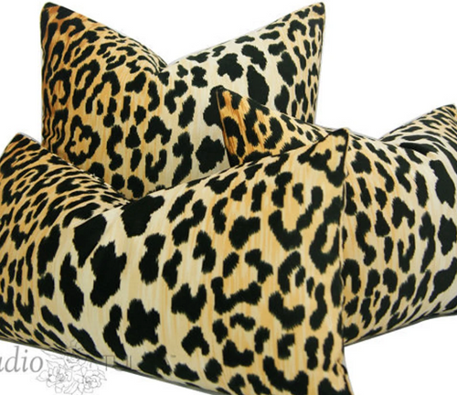 Leopard Print Pillow Cover, custom sizes, made to order